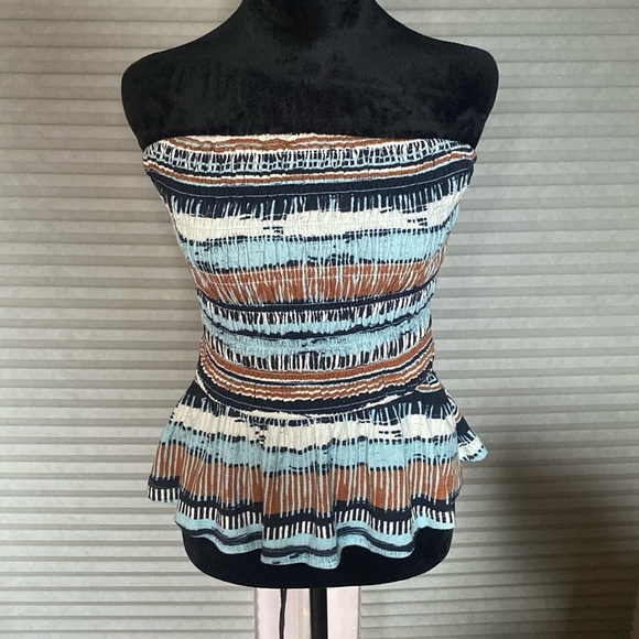 Anthropologie Porridge Smocked‎ Peplum Tube Top Size XS - Picture 1 of 5